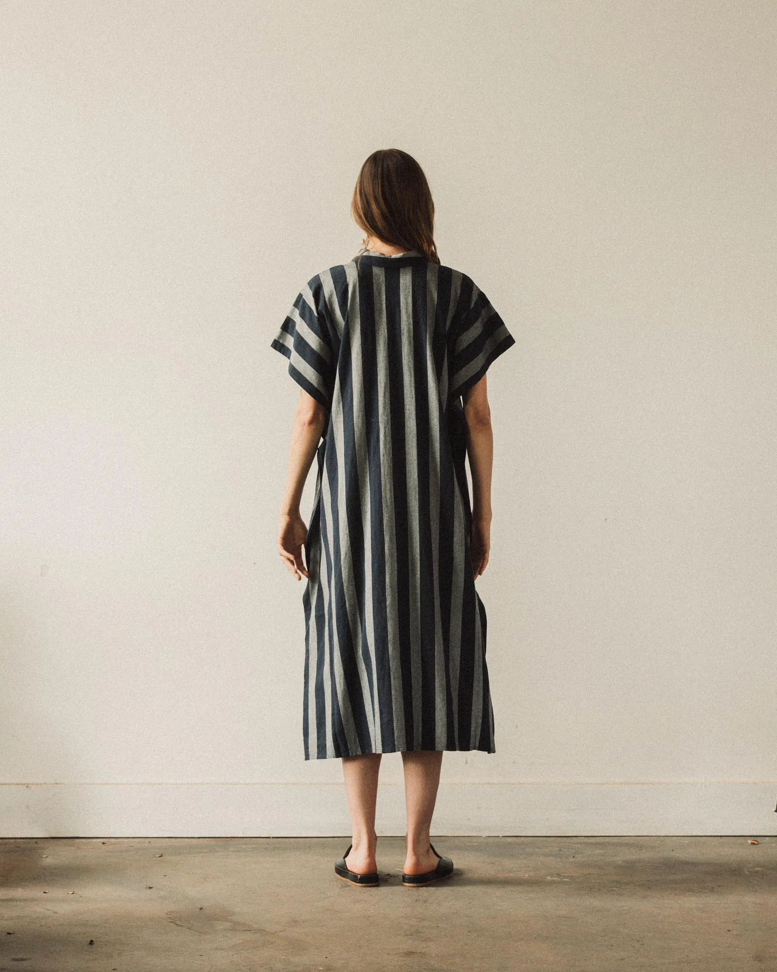 7115 Striped Swing Shirtdress, Dark Stripe