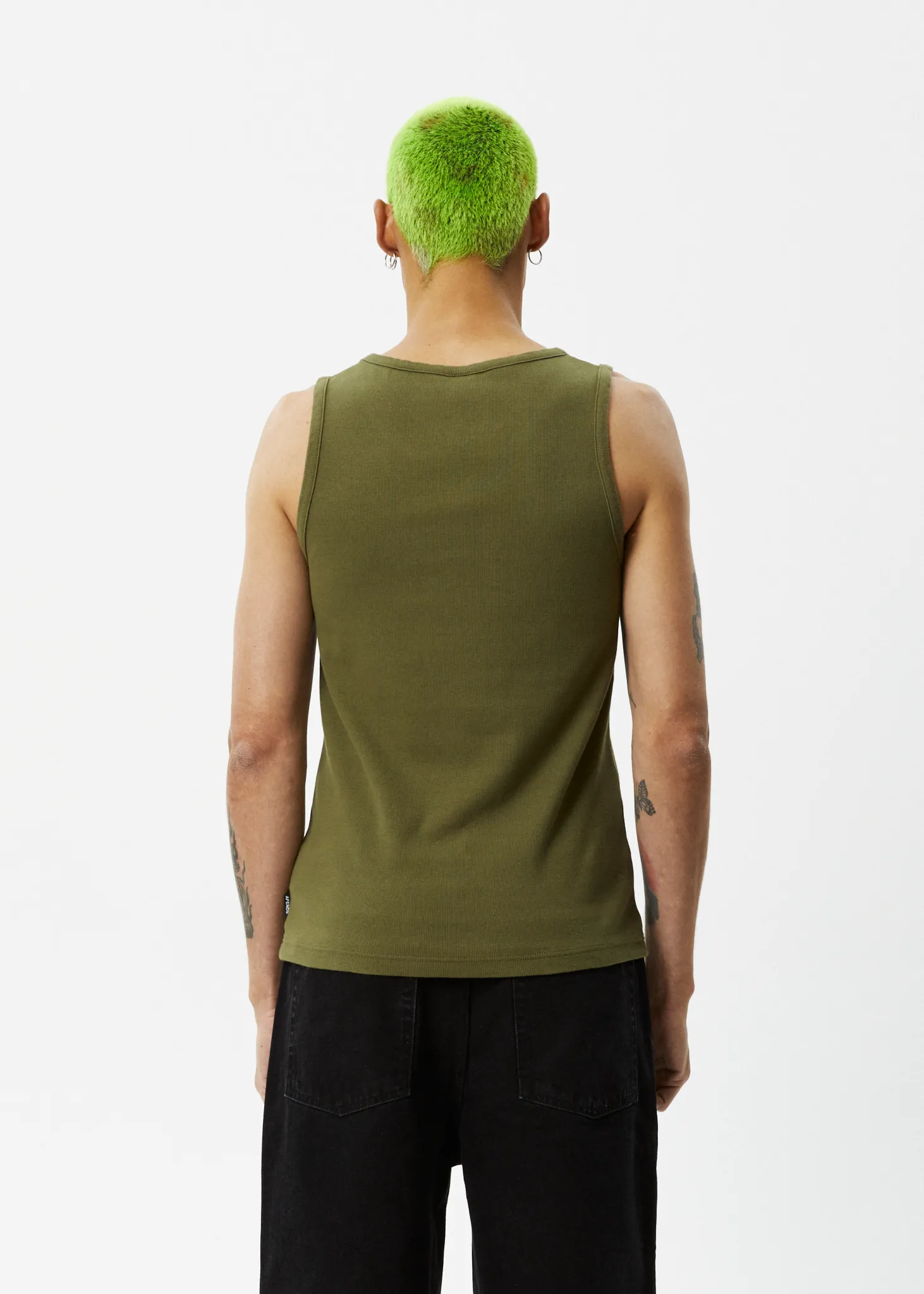 AFENDS Mens Paramount - Ribbed Singlet - Military