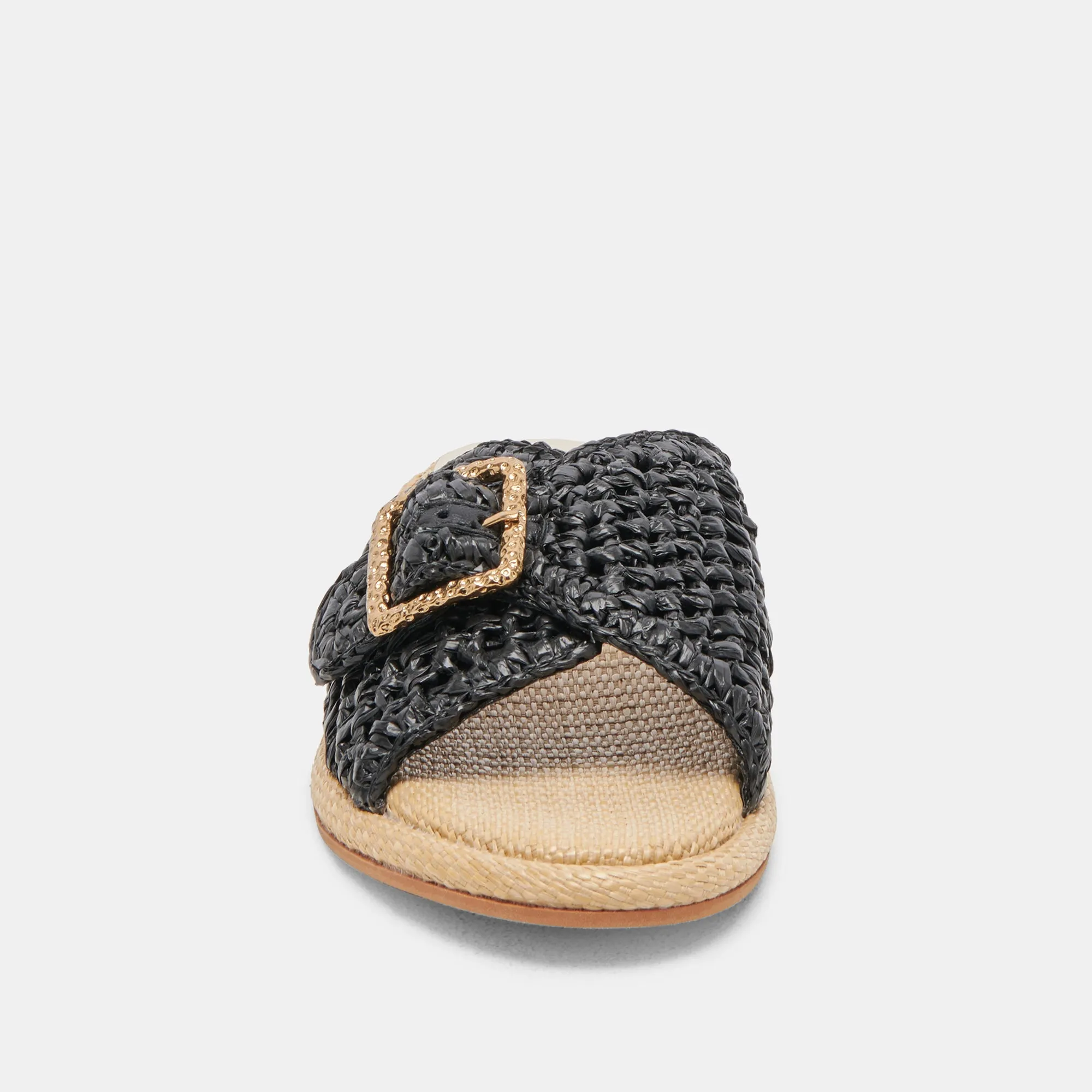 ALONZO SANDALS ONYX RAFFIA