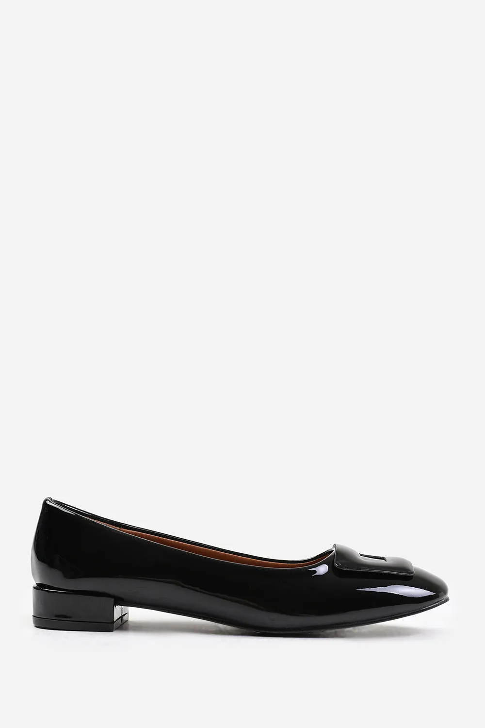 ANDORRA FLAT BALLERINA PUMP IN BLACK PATENT