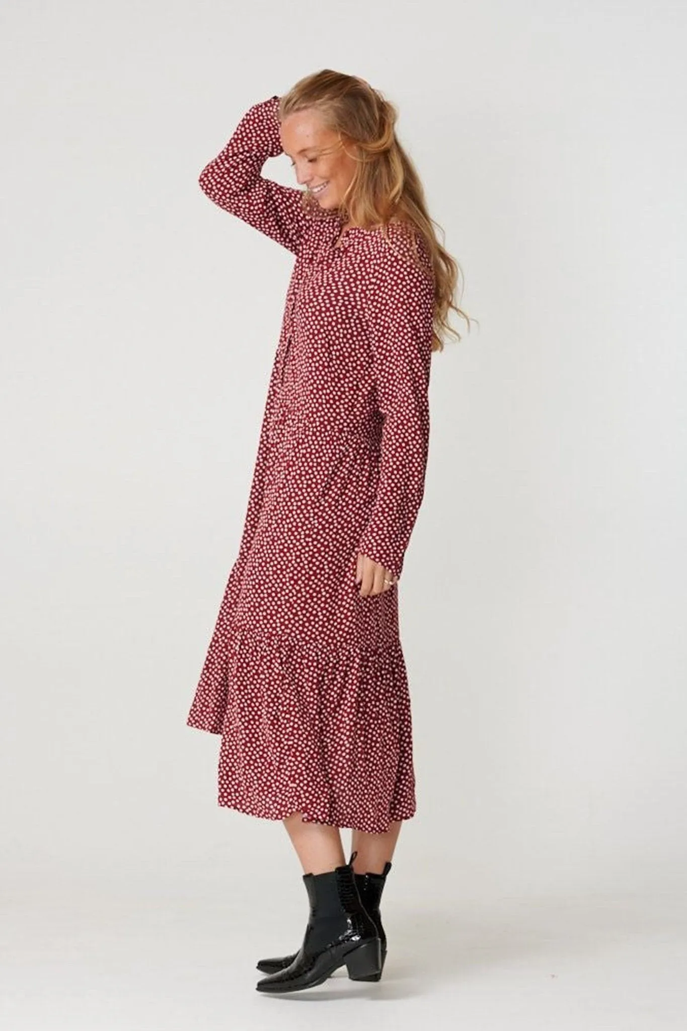 Anna long-sleeved dress - Sundried Tomato