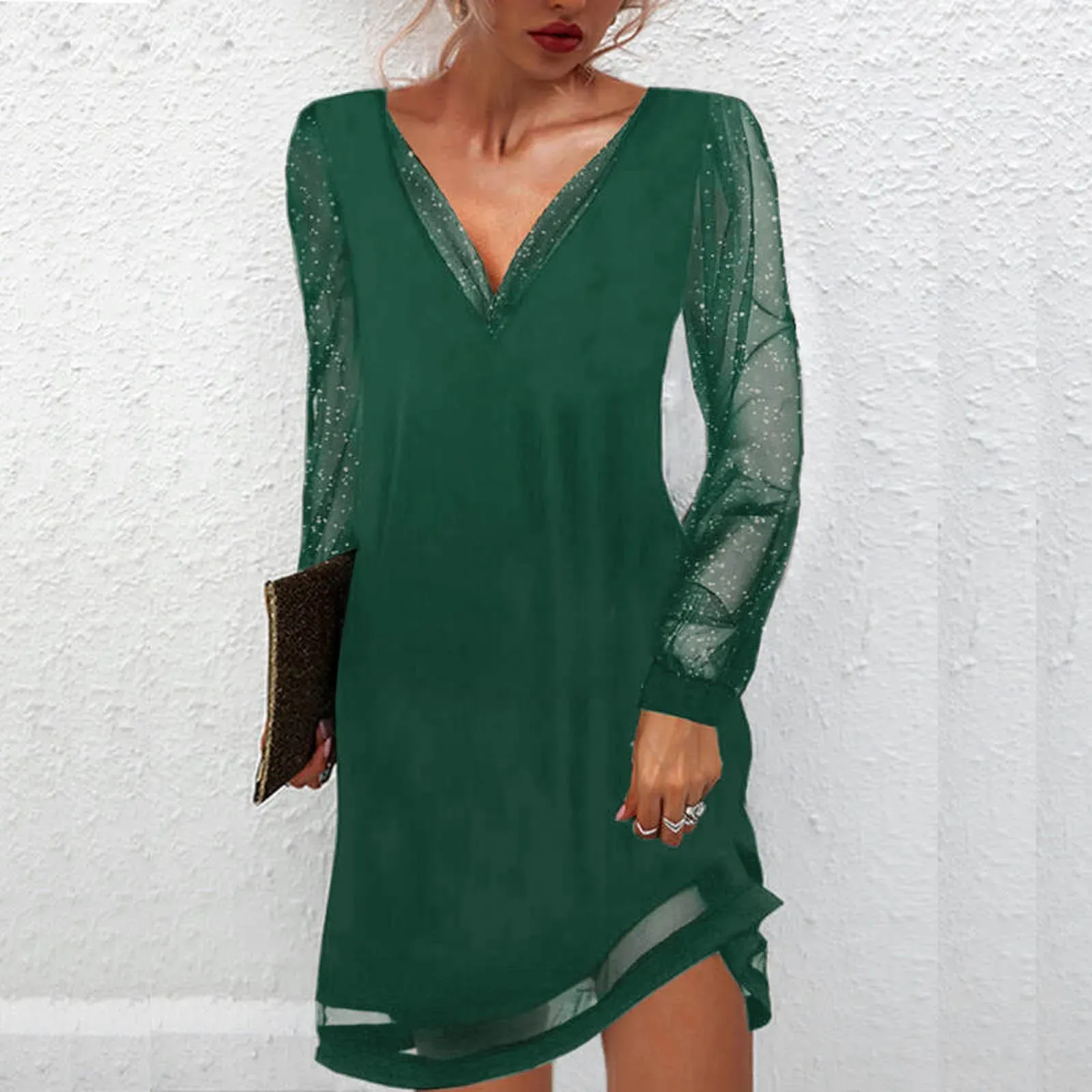 AvaBella™ – Elegant V-Neck Dress