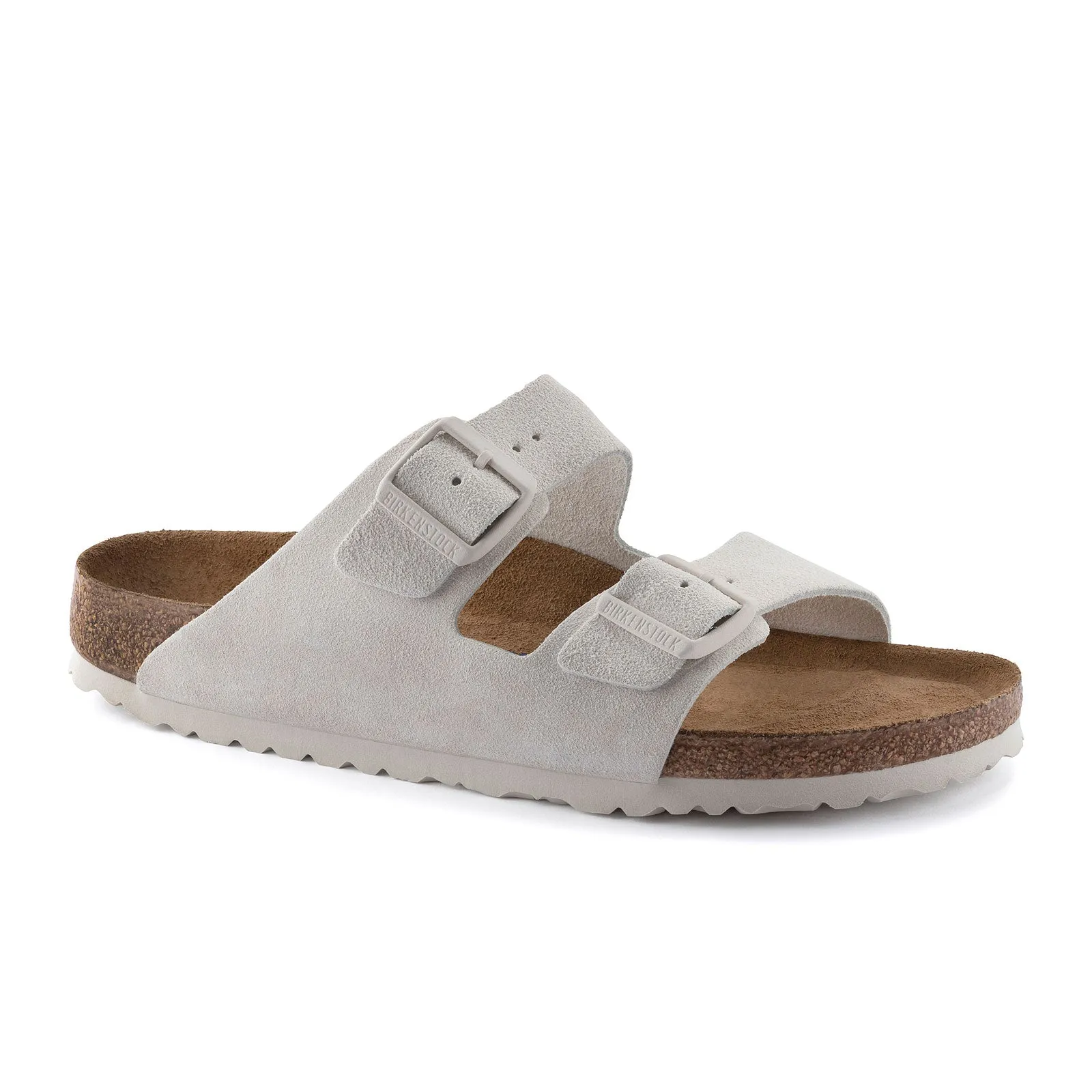 Birkenstock Arizona Soft Footbed Narrow Slide Sandal (Women) - Antique White Suede