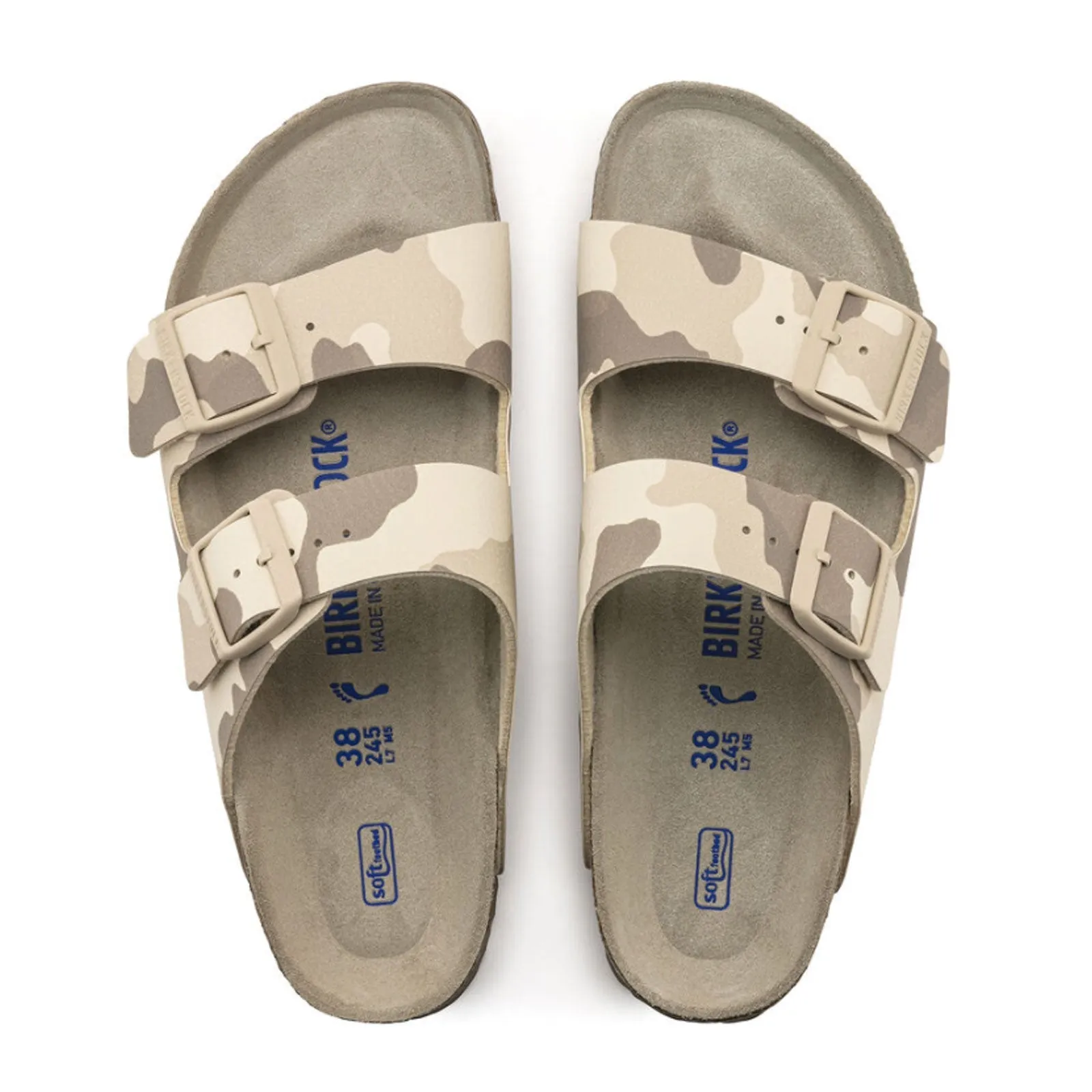 Birkenstock Arizona Soft Footbed Narrow Slide Sandal (Women) - Desert Soil Camo Gray Taupe Birko-Flor