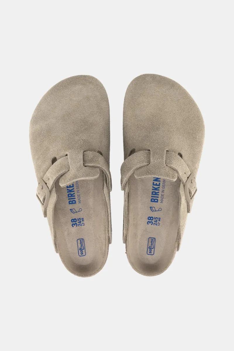 Birkenstock Boston Soft Footbed Suede Leather (Faded Khaki)