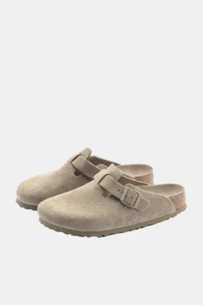 Birkenstock Boston Soft Footbed Suede Leather (Faded Khaki)