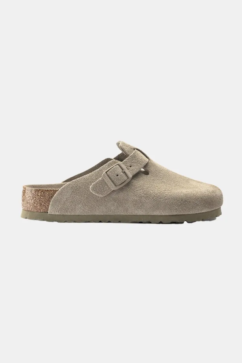 Birkenstock Boston Soft Footbed Suede Leather (Faded Khaki)