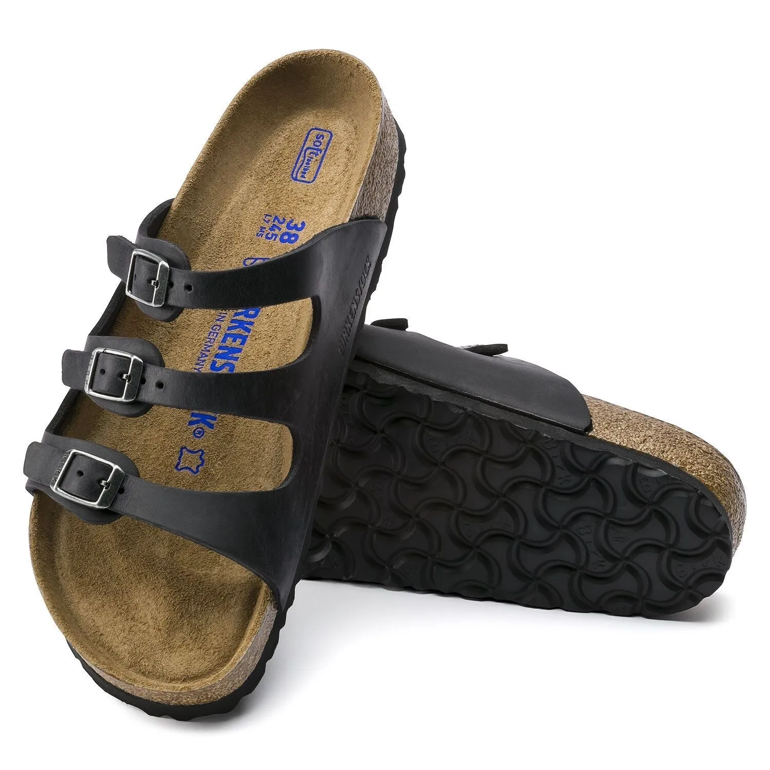 Birkenstock Florida Black Soft Footbed Oiled Leather