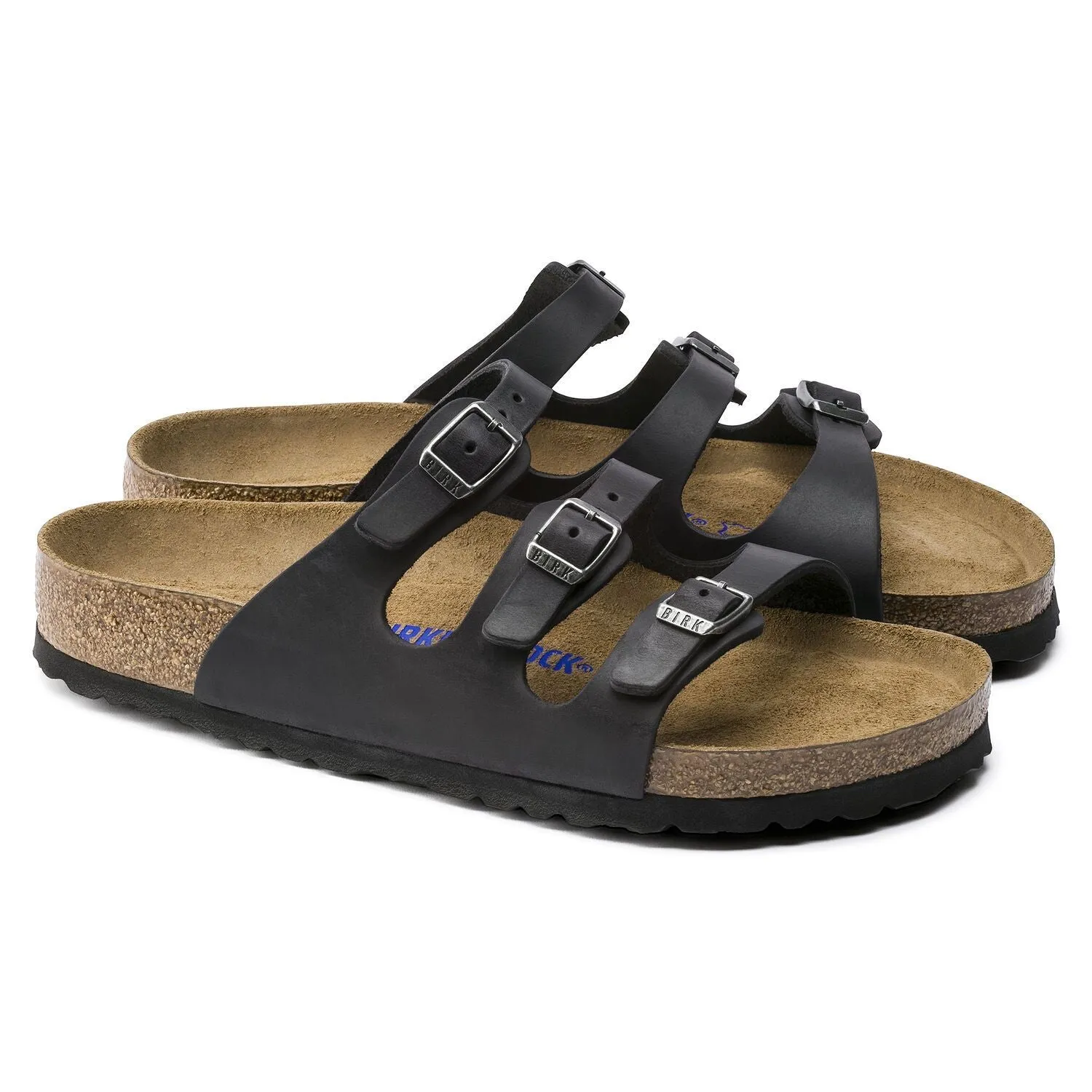 Birkenstock Florida Black Soft Footbed Oiled Leather