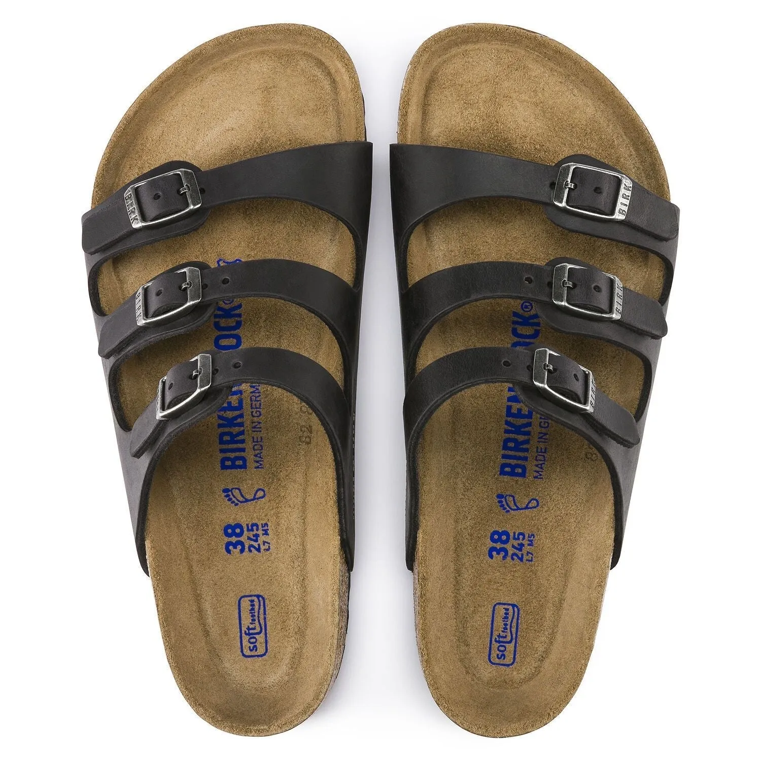 Birkenstock Florida Black Soft Footbed Oiled Leather