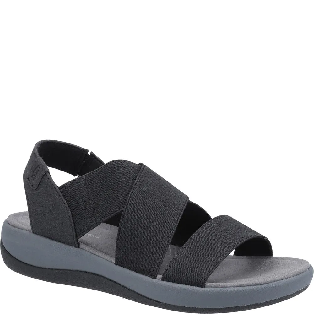 Black Sophia Elastic Cross Strap Sandals