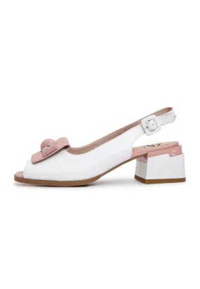 Block Heel Leather Sandals