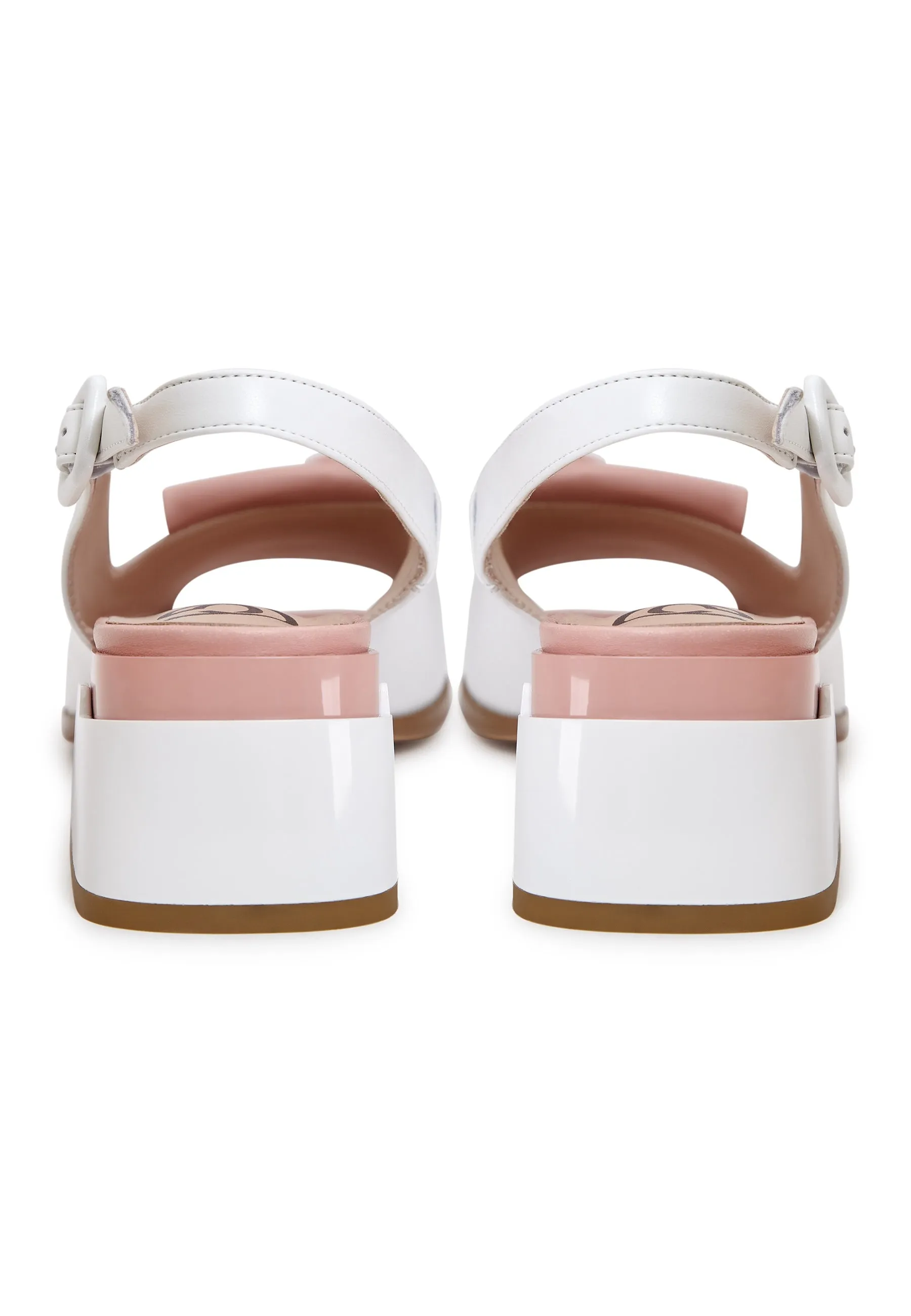 Block Heel Leather Sandals