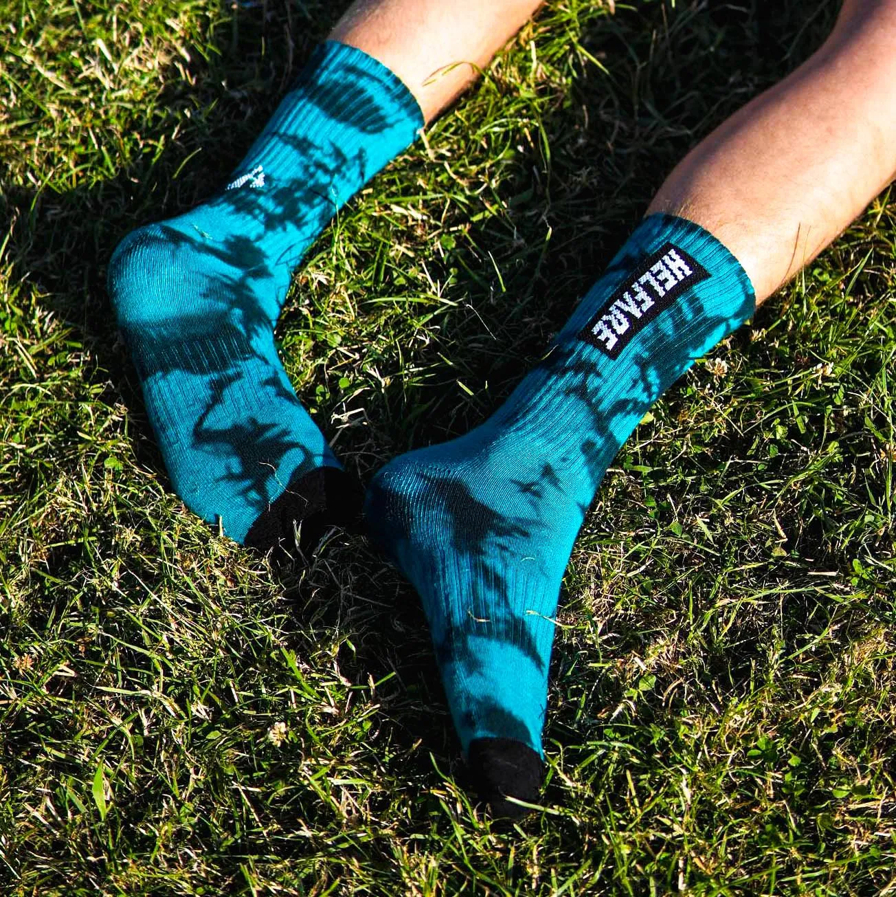 Box Logo Tie Dye Socks | The Real Teal