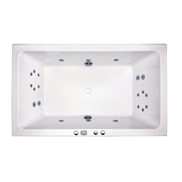 Broadway Bathroom Quadrato 1800mm Spa With Single Electronic Touch Pad Pump 22 Jets White