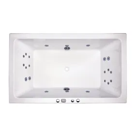 Broadway Bathroom Quadrato 1800mm Spa With Single Electronic Touch Pad Pump 22 Jets White