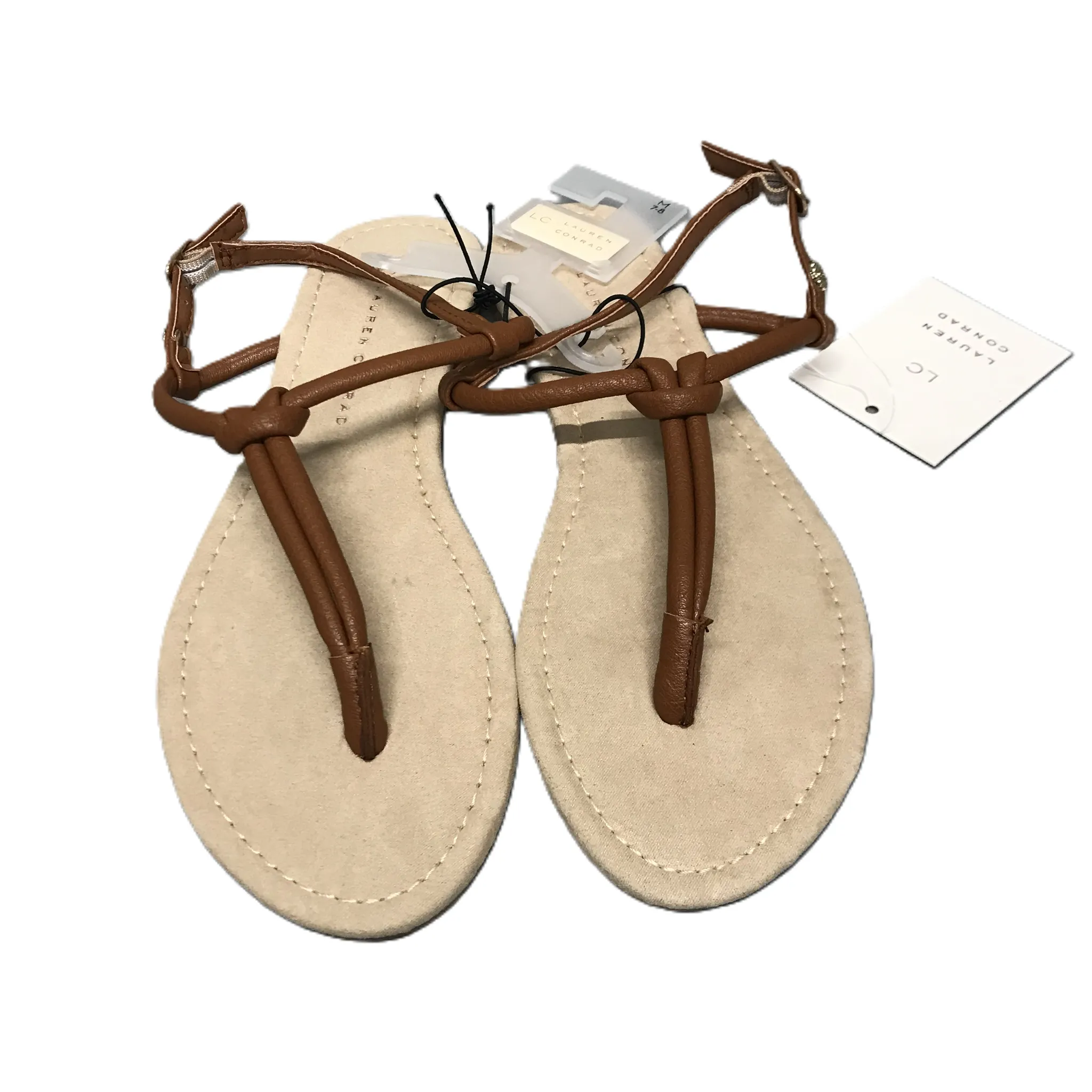 Brown Sandals Flats By Lc Lauren Conrad, Size: 6