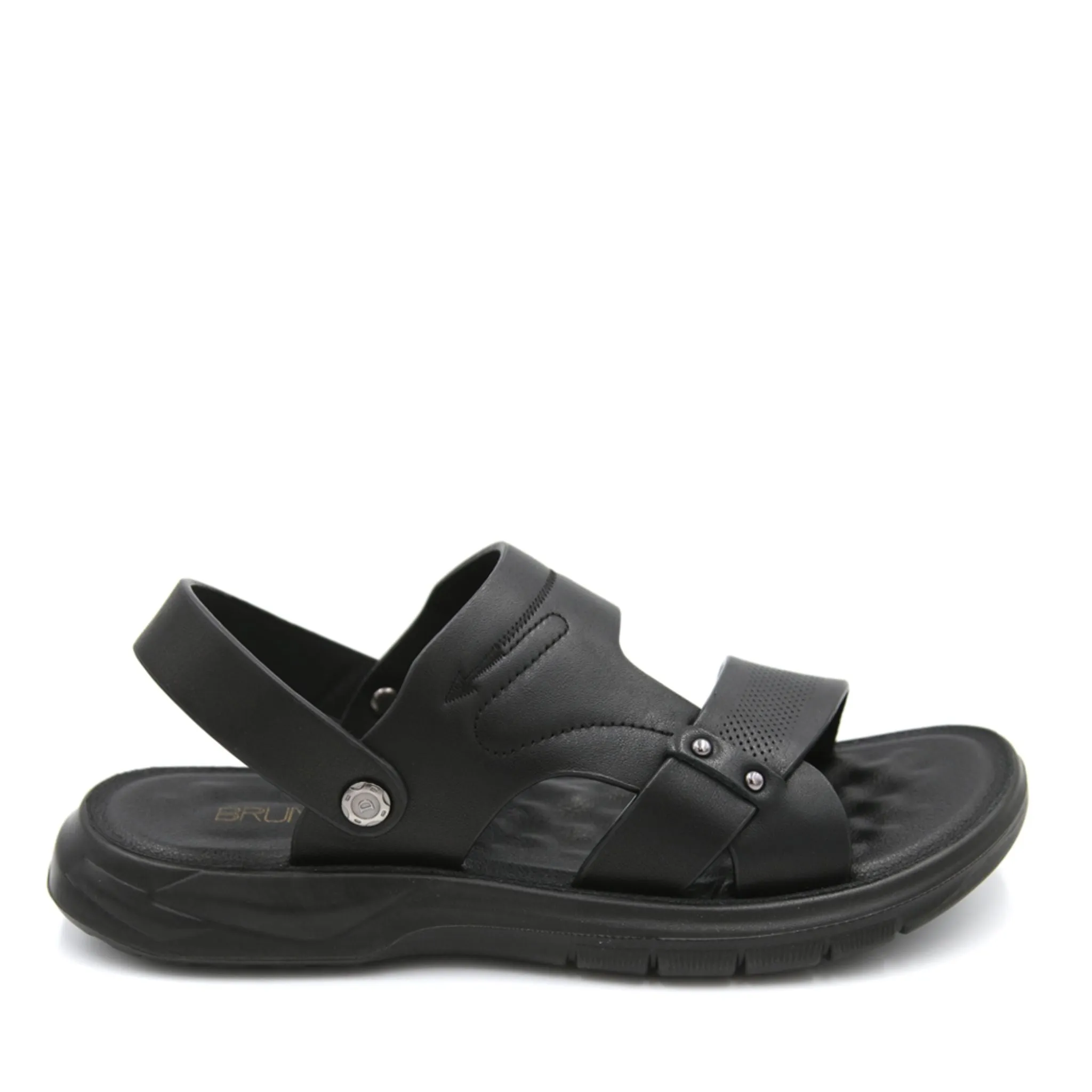 BRUNO CO. Leather Men's Sandals - DON Black