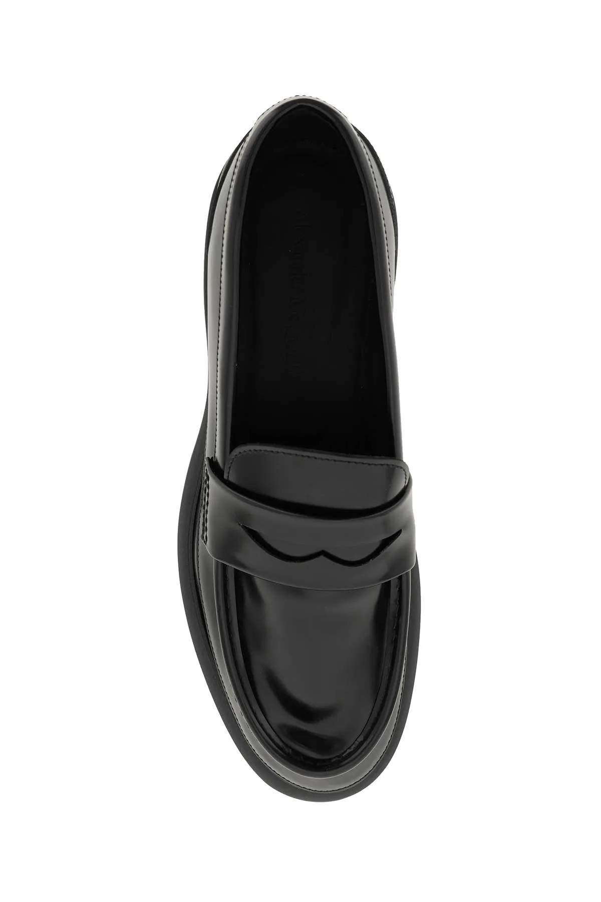 brushed leather penny loafers