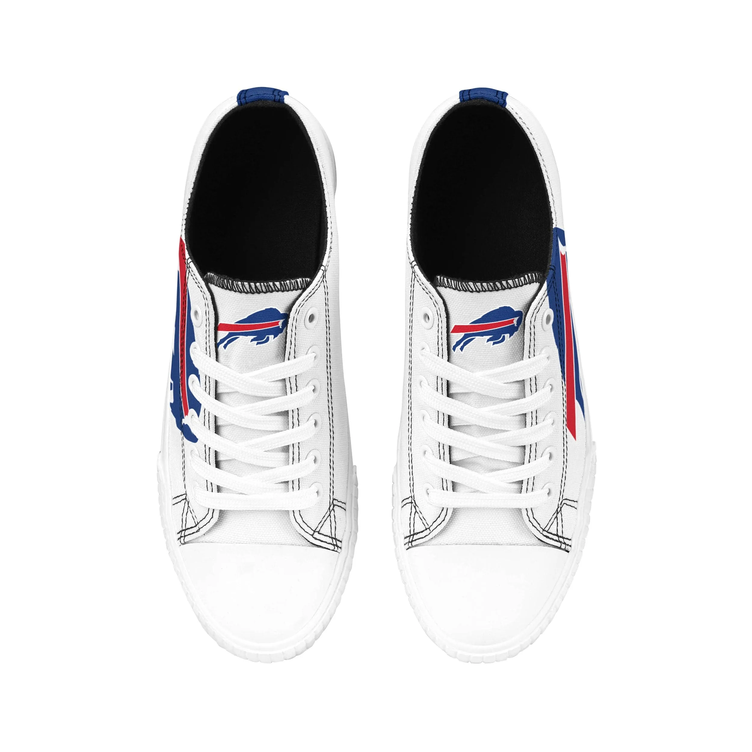 Buffalo Bills NFL Womens Big Logo Low Top White Canvas Shoes