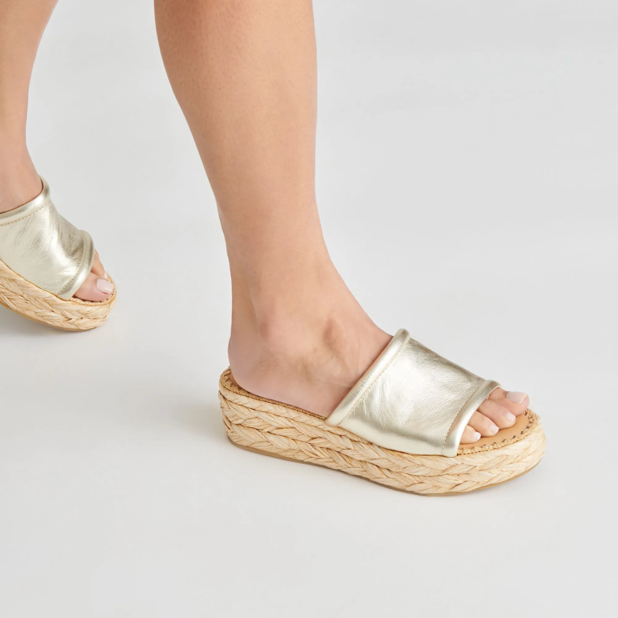 CHAVI SANDALS LIGHT GOLD METALLIC LEATHER