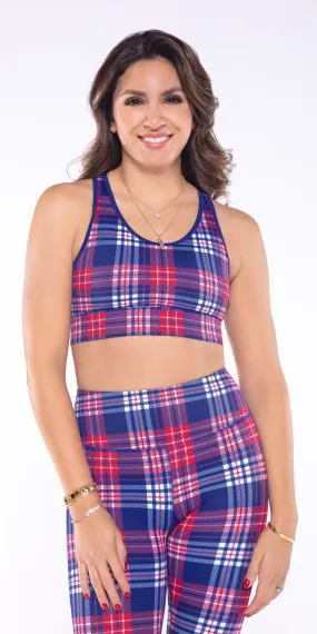 Cherry Frost Plaid - Classic Sports Bra [Final Sale]