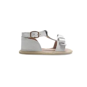 Coconut White Leather Baby Bow Sandal