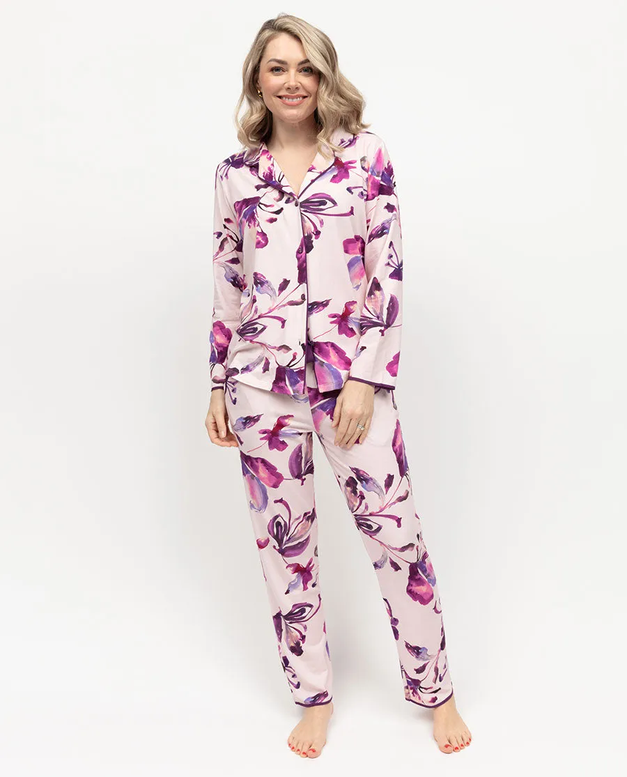 Colette Womens Floral Printed Jersey Pyjama Set