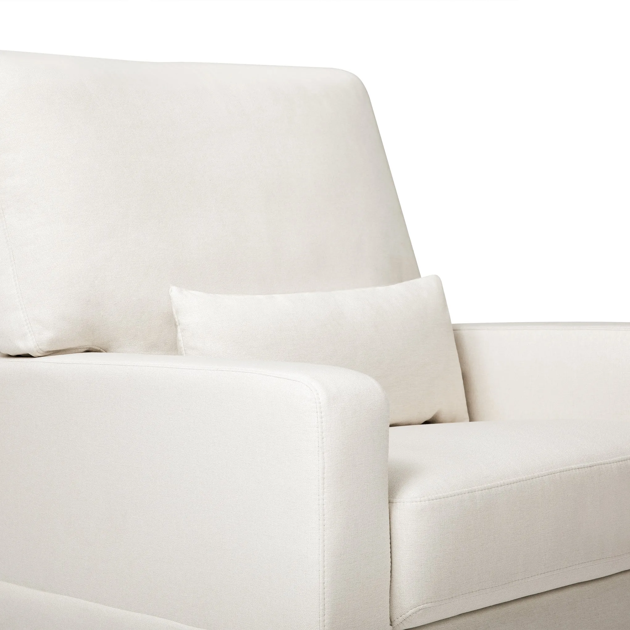 Crawford Pillowback Comfort Swivel Glider in Eco-Performance Fabric - Cream