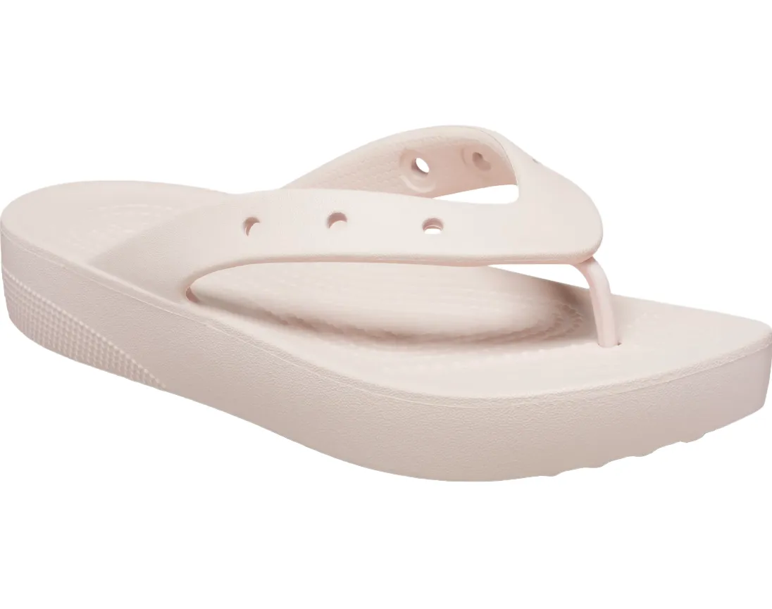 Crocs Womens Classic Platform Flip Quartz