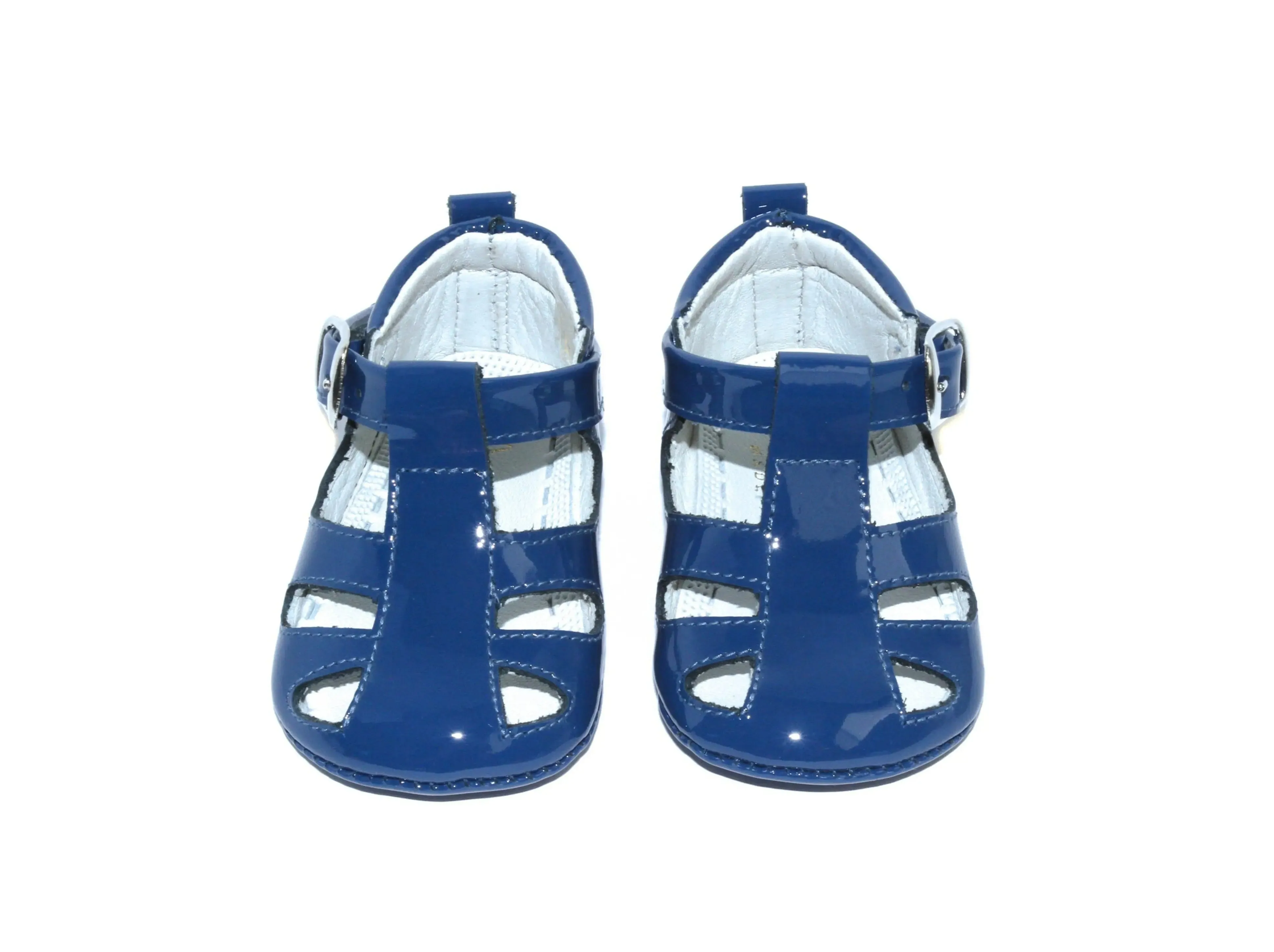 Cruz - Blue Patent Leather Baby Sandals