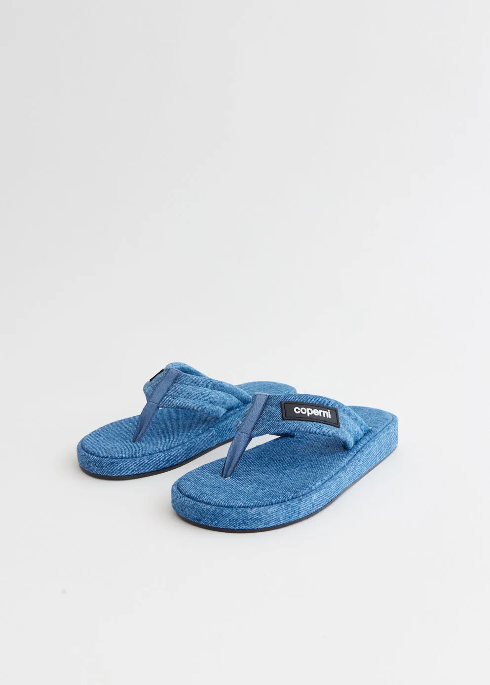 Denim Branded Flip Flop Sandals