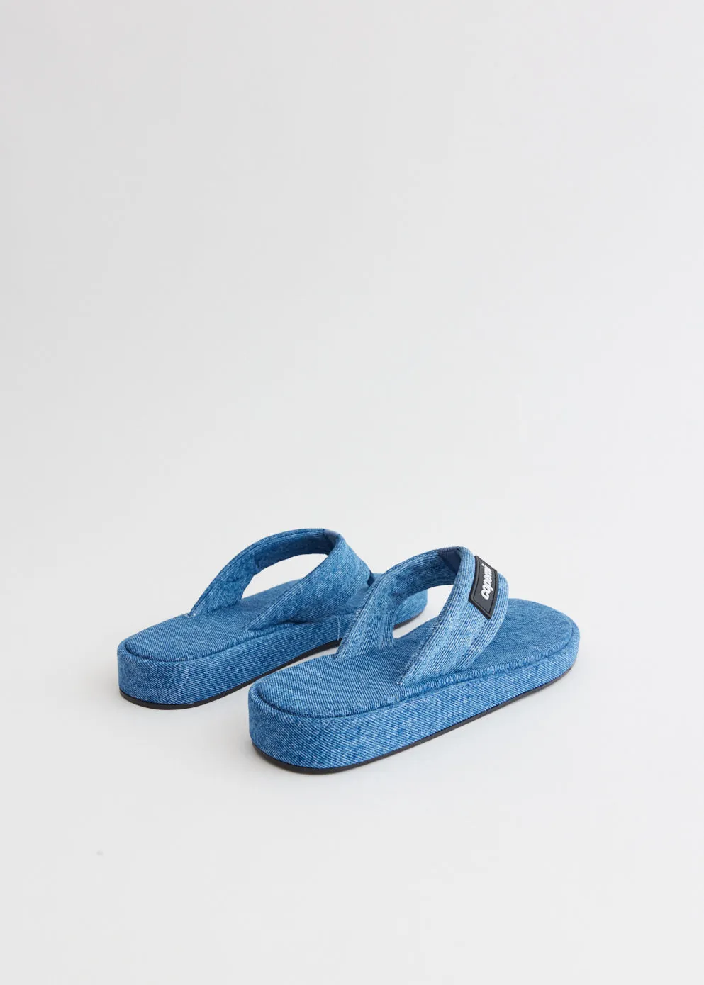 Denim Branded Flip Flop Sandals