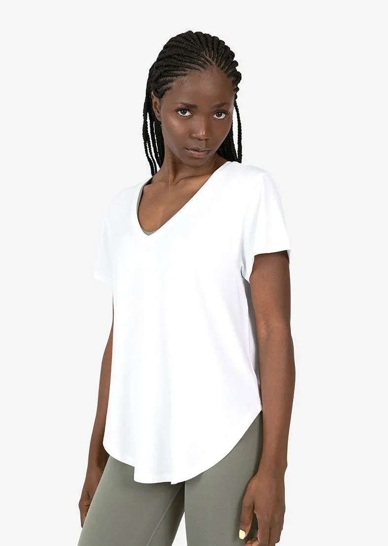 Elevate Aloe Reversible Slouch Tee White