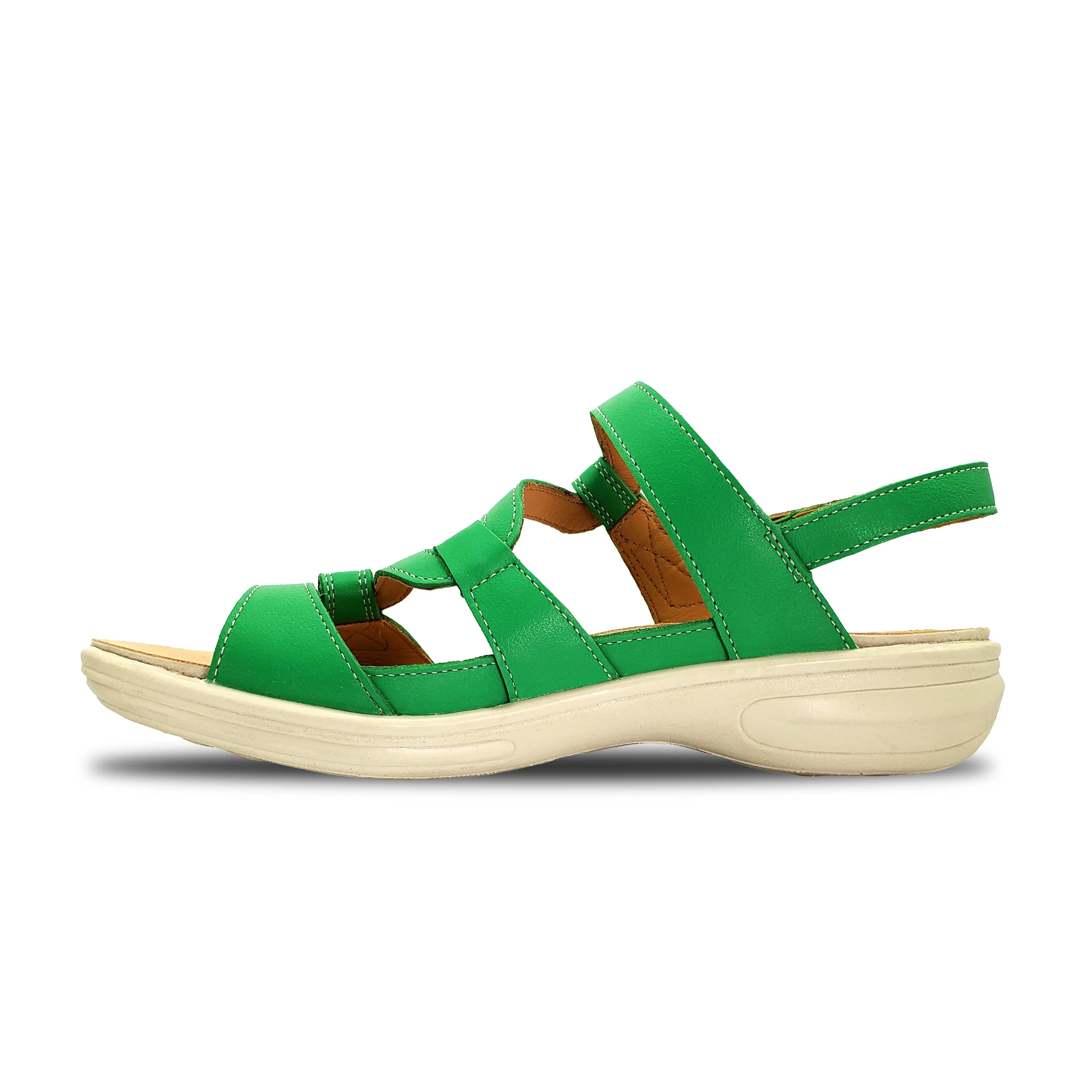 Emerald 3 Strap Leather Sandals