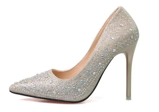 Fashion Luxury Rhinestone Sexy Women Wedding High Heels