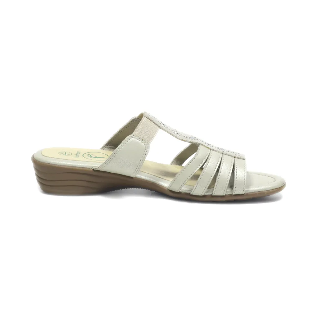 Footflexx Wedge Sandals Leather Grey Colour For Women