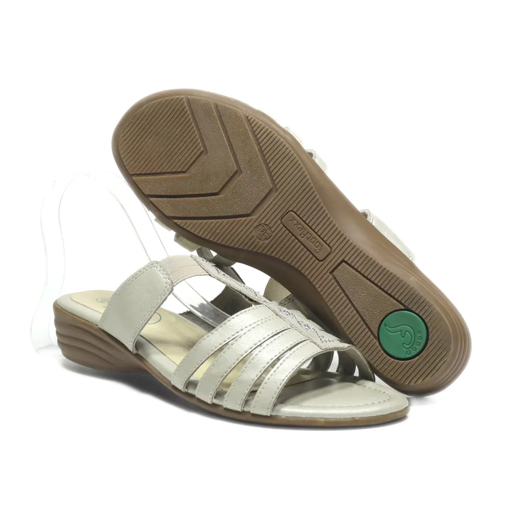 Footflexx Wedge Sandals Leather Grey Colour For Women