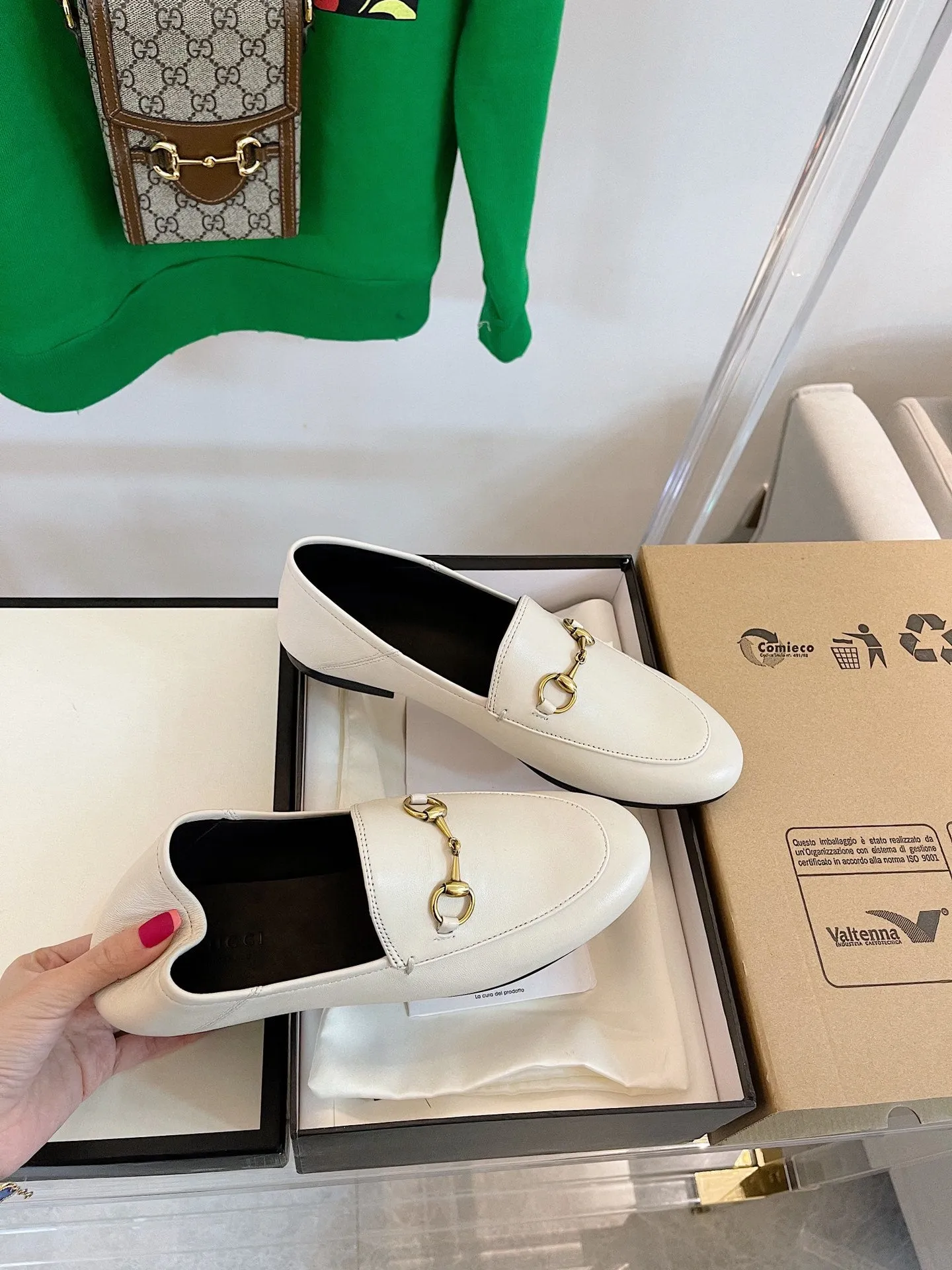 GG LOAFERS MULES WHITE