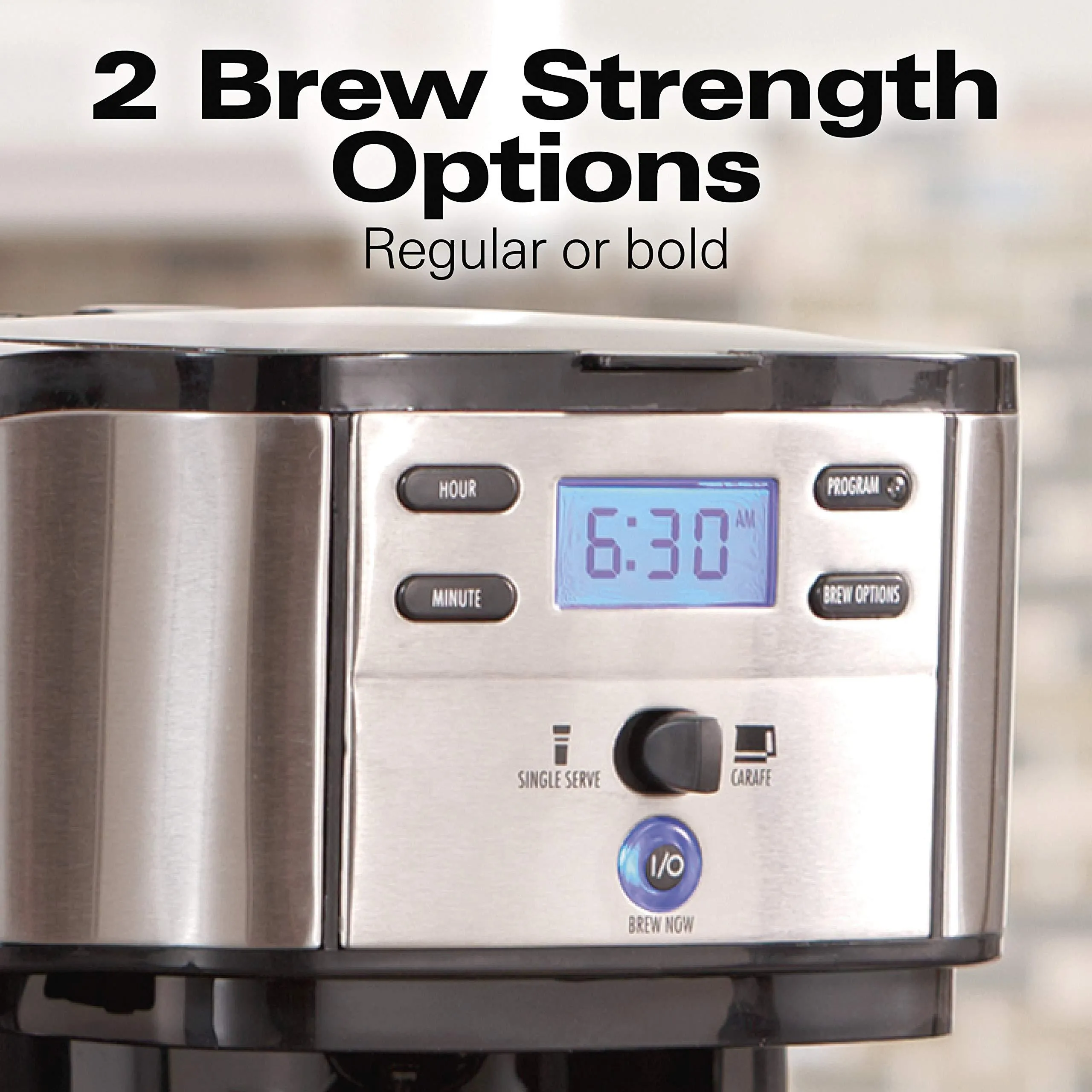 Hamilton Beach 49980A 2-Way Brewer Coffee Maker, Single-Serve with 12-Cup Carafe, Stainless Steel