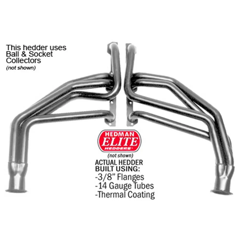 Hedman Hedders Elite Ultra-Duty Headers - 1.625 in Primary - 3 in Collector - Metallic Ceramic - Small Block Chevy - GM Fullsize SUV / Truck 1967-91 69890 - Pair