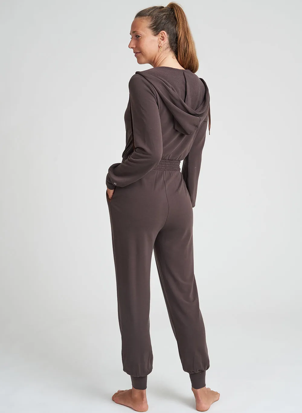 Hooded Surplice Jumpsuit