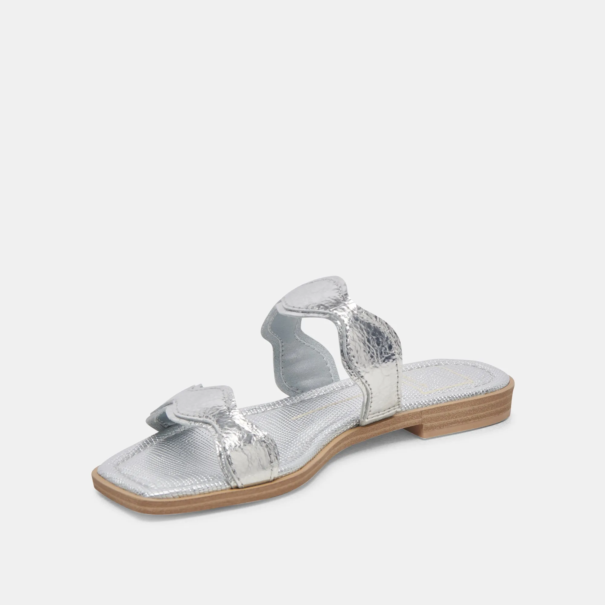 ILVA SANDALS SILVER DISTRESSED LEATHER