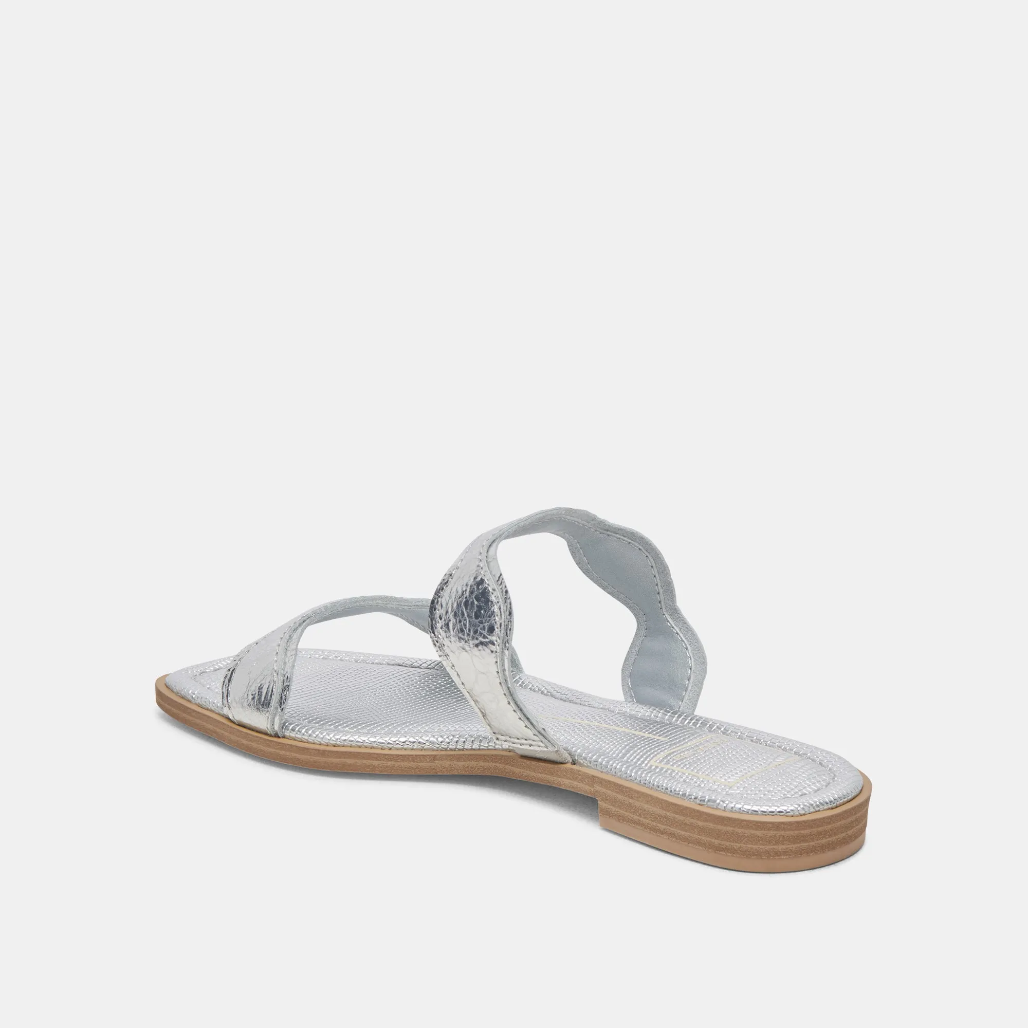 ILVA SANDALS SILVER DISTRESSED LEATHER