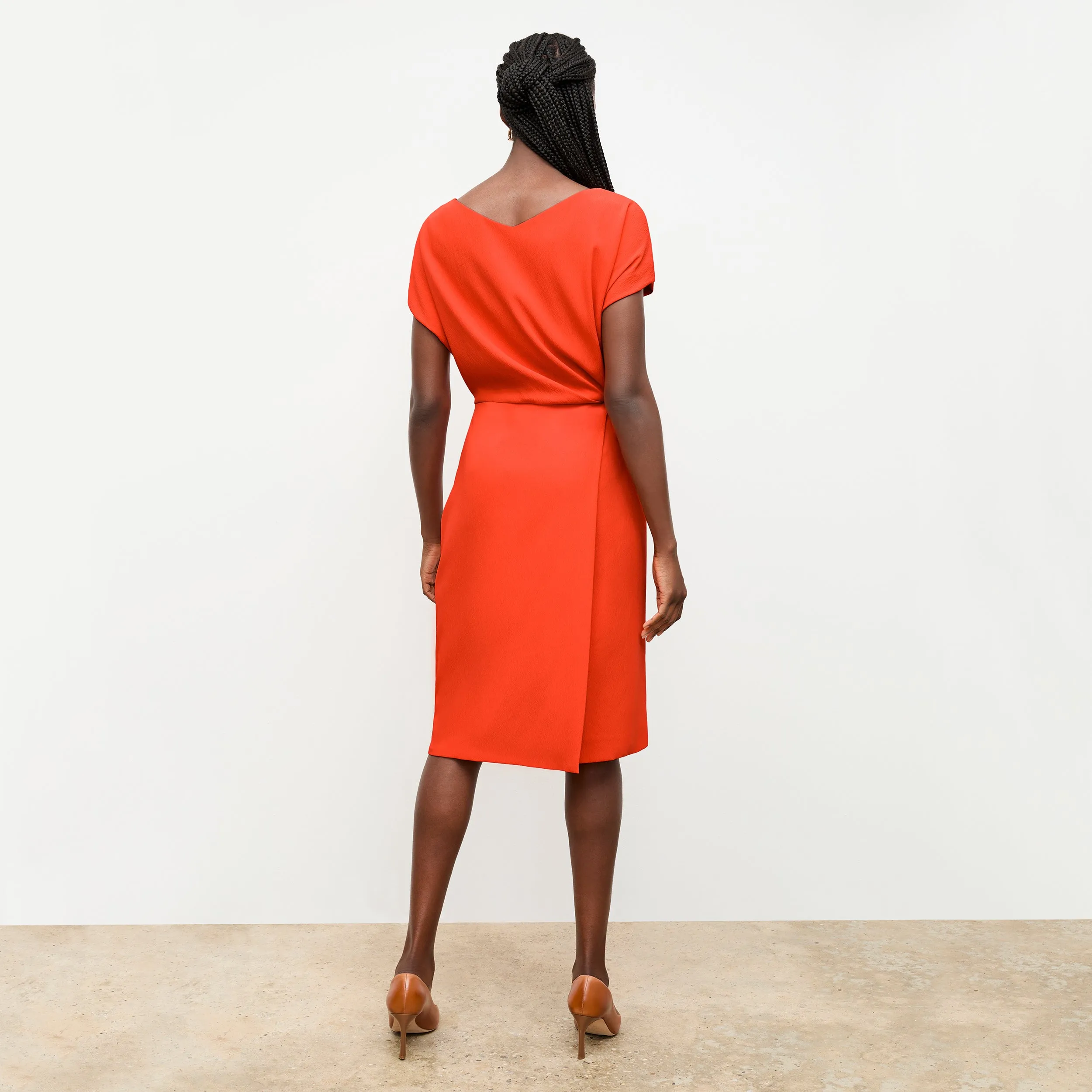 Jillian Dress - Eco Heavy Soft Wave :: Bright Coral