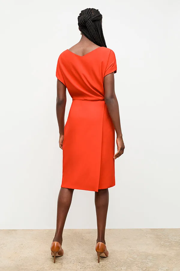 Jillian Dress - Eco Heavy Soft Wave :: Bright Coral