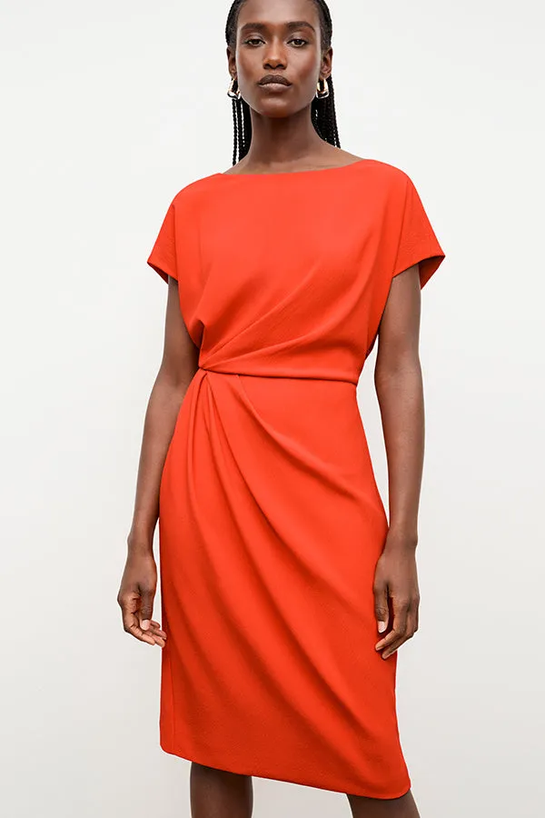 Jillian Dress - Eco Heavy Soft Wave :: Bright Coral