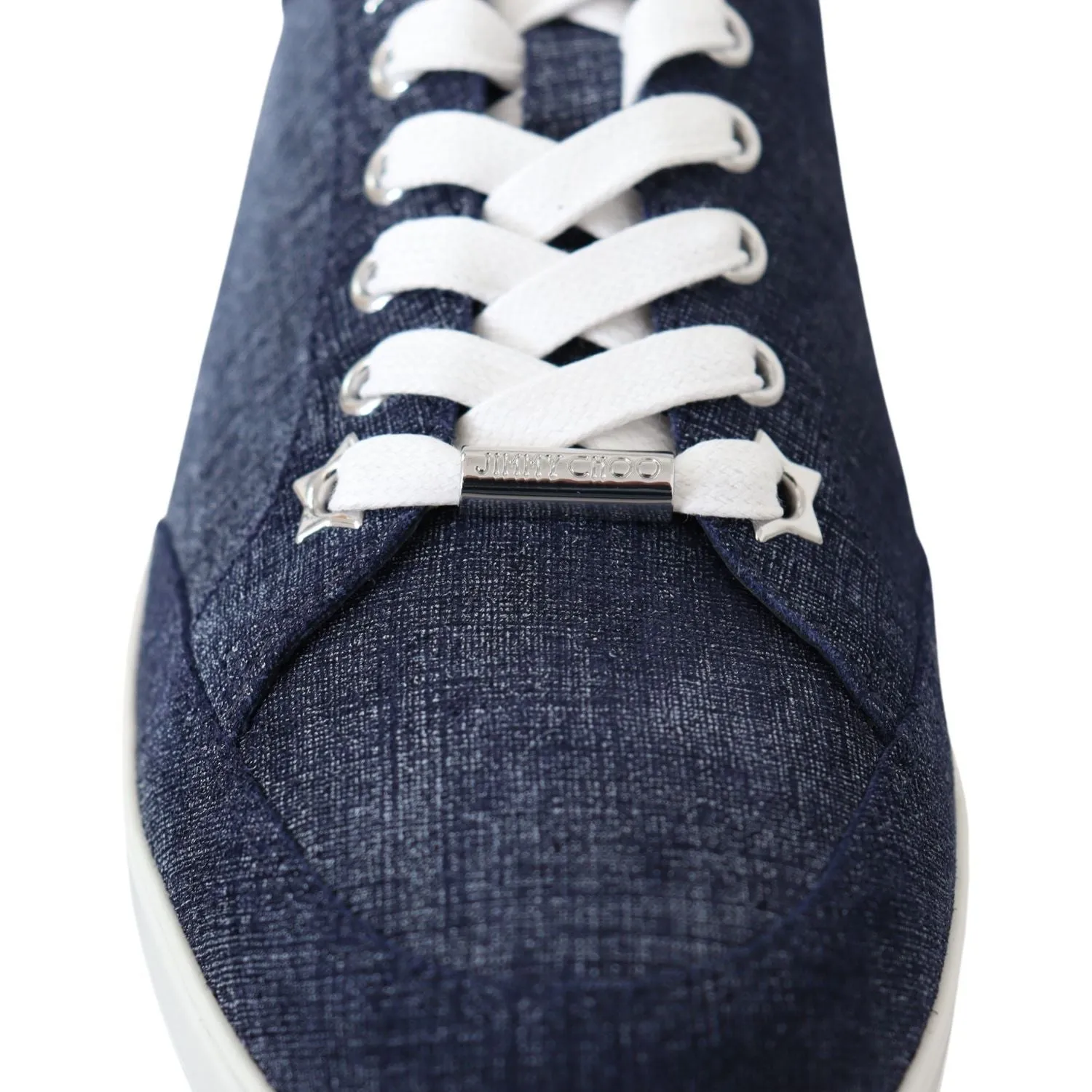 Jimmy Choo Chic Slip-On Blue Denim Suede Sneakers