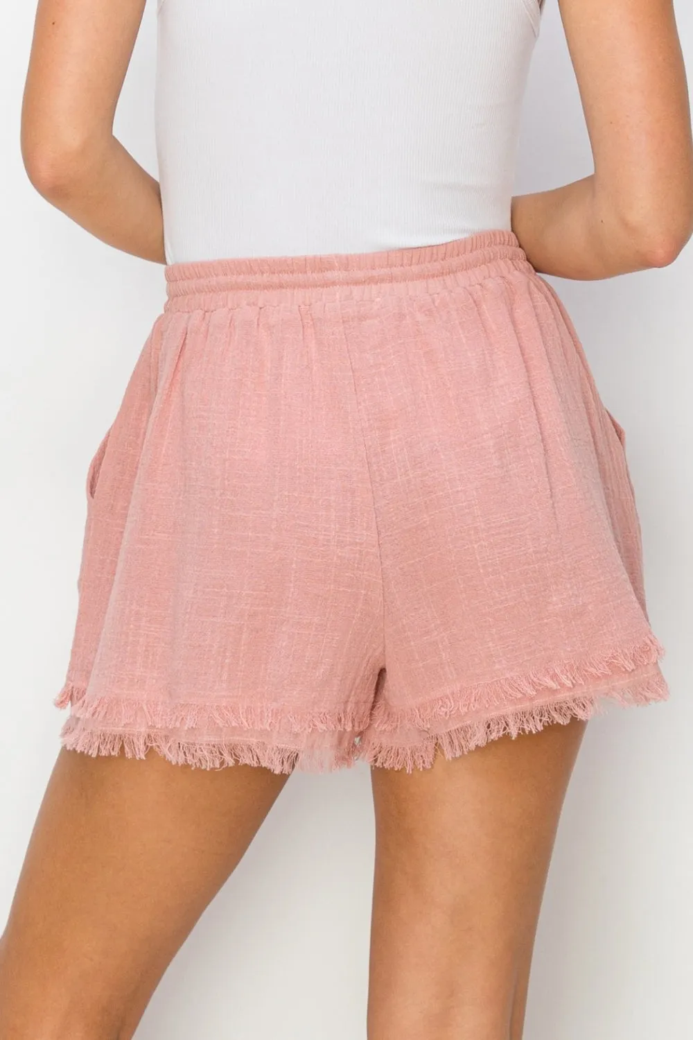 Joey Drawstring Frayed Shorts