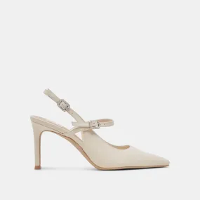 KELLEN HEELS IVORY LEATHER